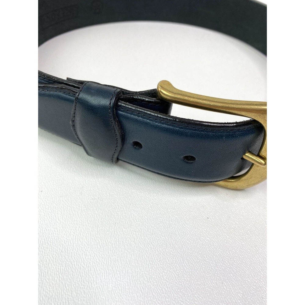 Vintage Land's End 26 Blue Leather Belt 1 1/2" Wide USA‎ Women's - Picture 2 of 5